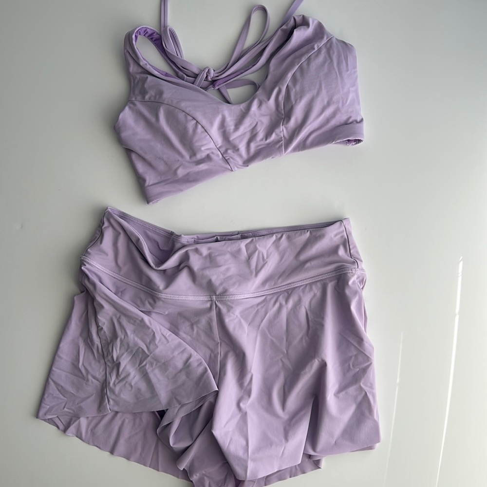 Athleta light purple swim two piece